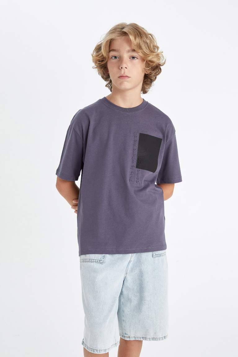 Boy Oversize Fit Crew Neck Printed T-Shirt