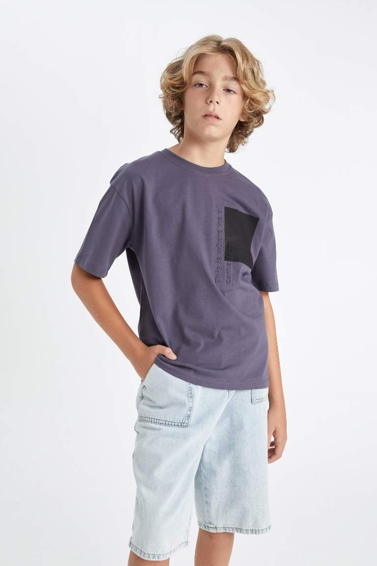 Boy Oversize Fit Crew Neck Printed T-Shirt