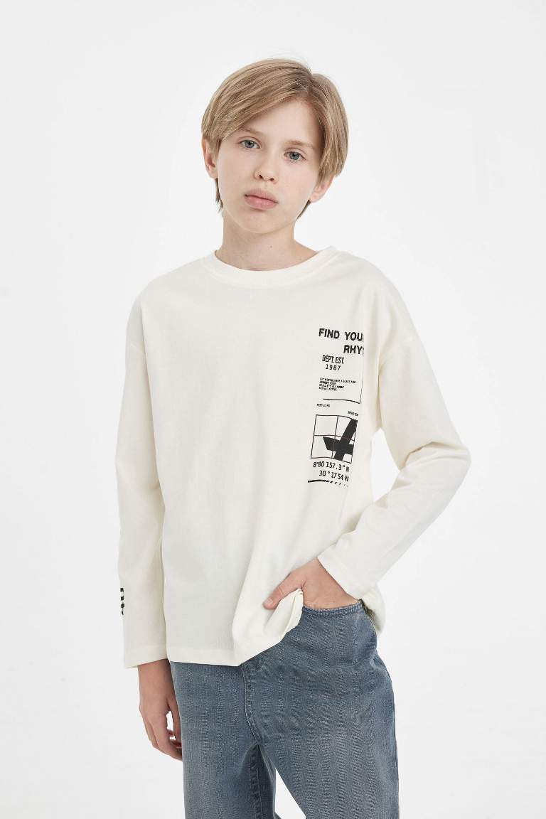 Boy Oversize Fit Printed School T-Shirt