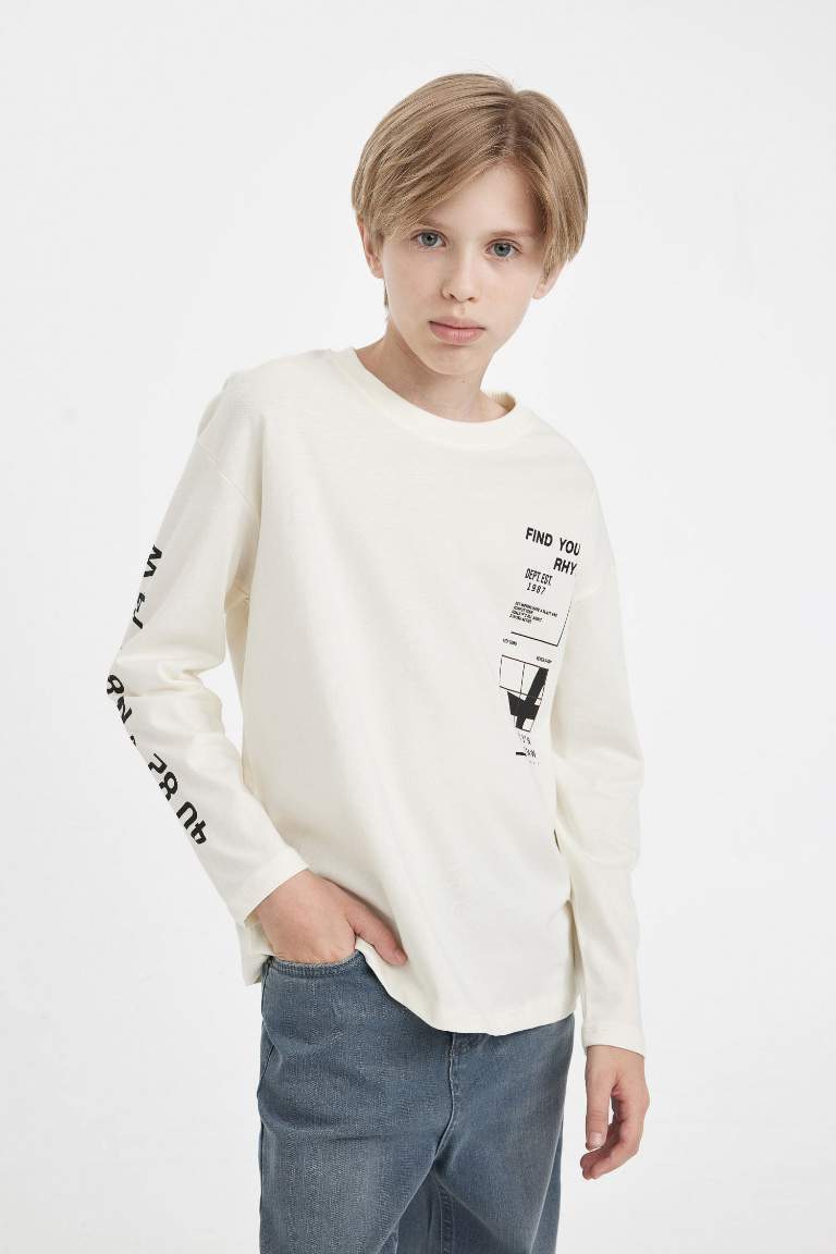 Boy Oversize Fit Printed School T-Shirt