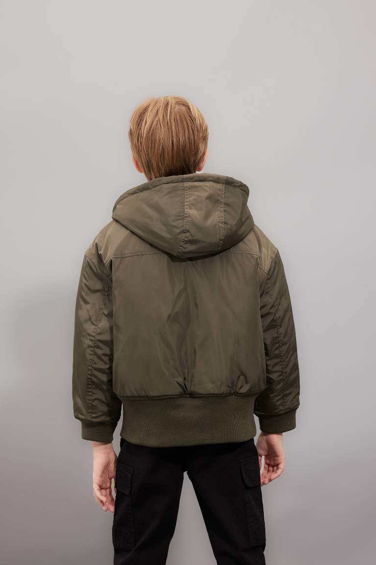 Boy Hooded Two Sided Puffer Jacket