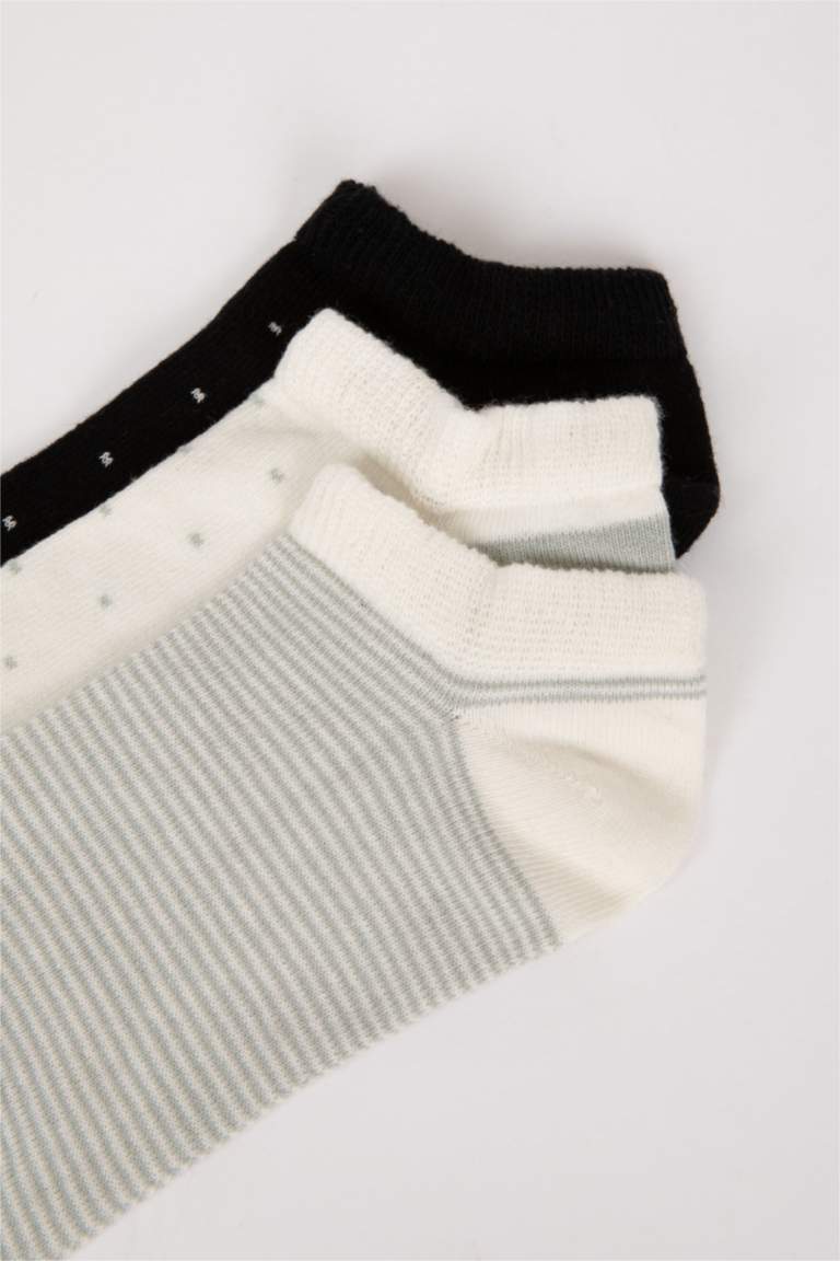 Kadın 3'lü Pamuklu Patik Çorap