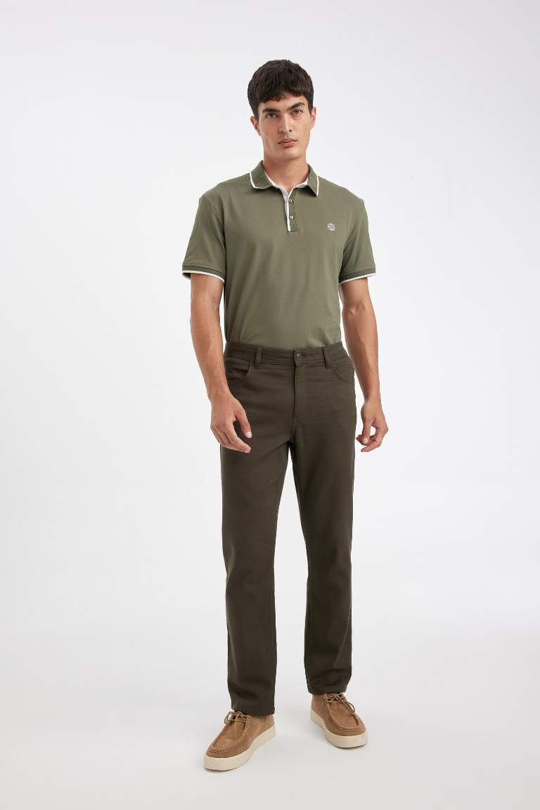 Regular Fit Normal Kesim Pantolon Düz Paça Cepli Basic Düz