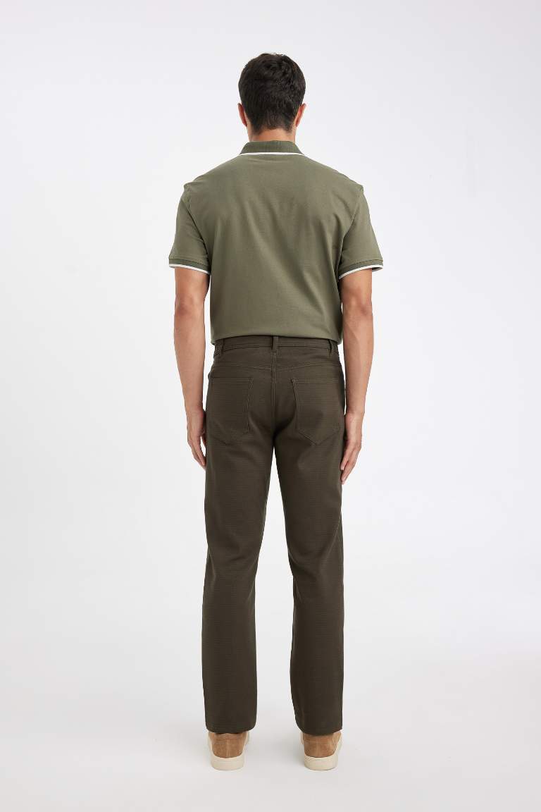 Straight Leg Pocketed Basic Trousers