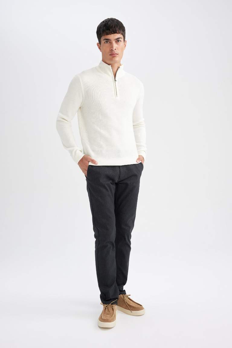 Chino Pantolon Regular Fit Normal Kesim Cepli Düz Paça