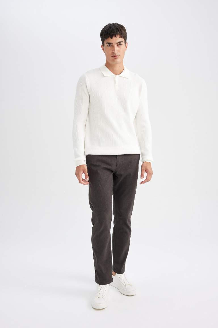 Chino Pantolon Regular Fit Normal Kesim Cepli Düz Paça