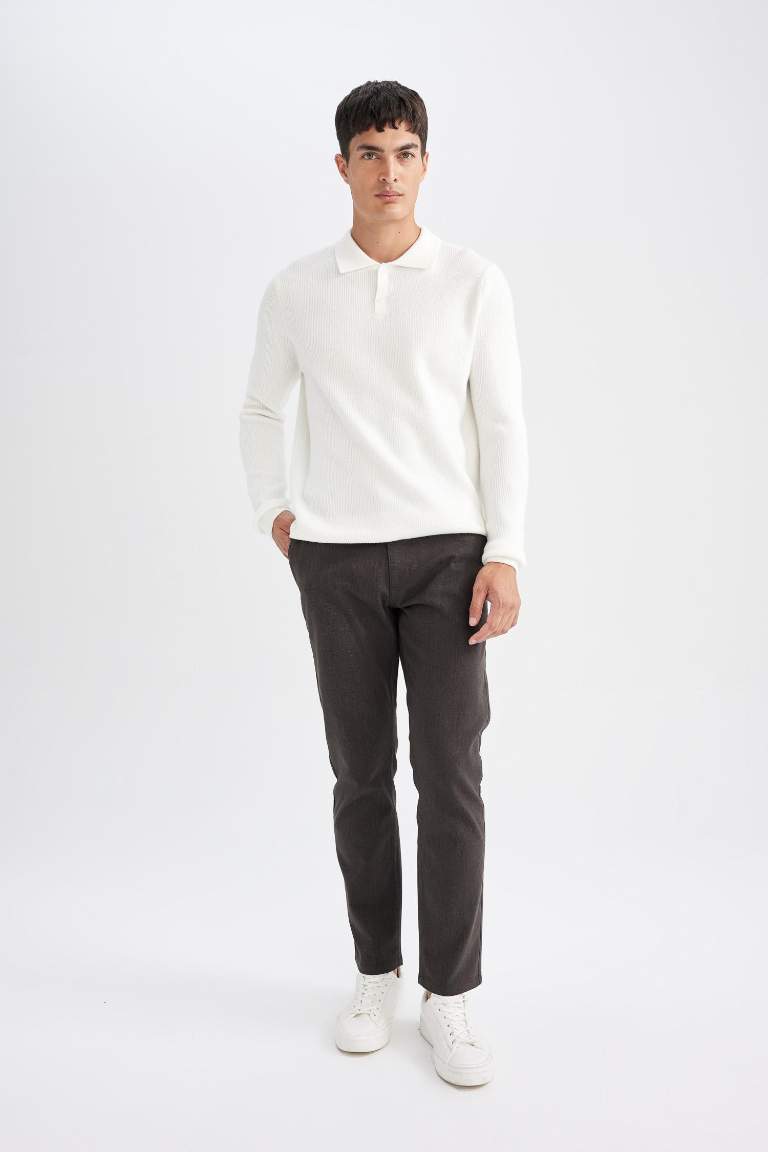 Chino Pantolon Regular Fit Normal Kesim Cepli Düz Paça