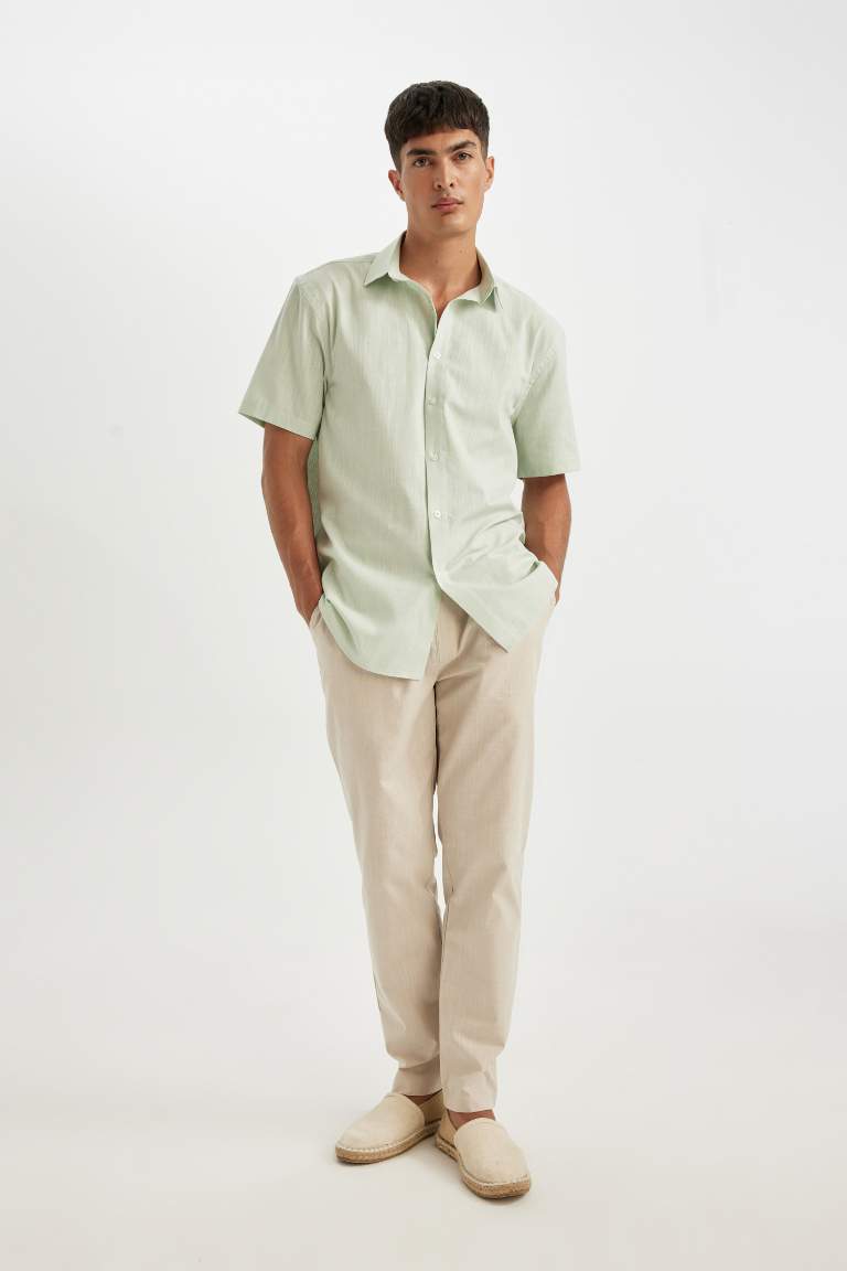 Chemise à Manches Courtes en Coton à Col Polo