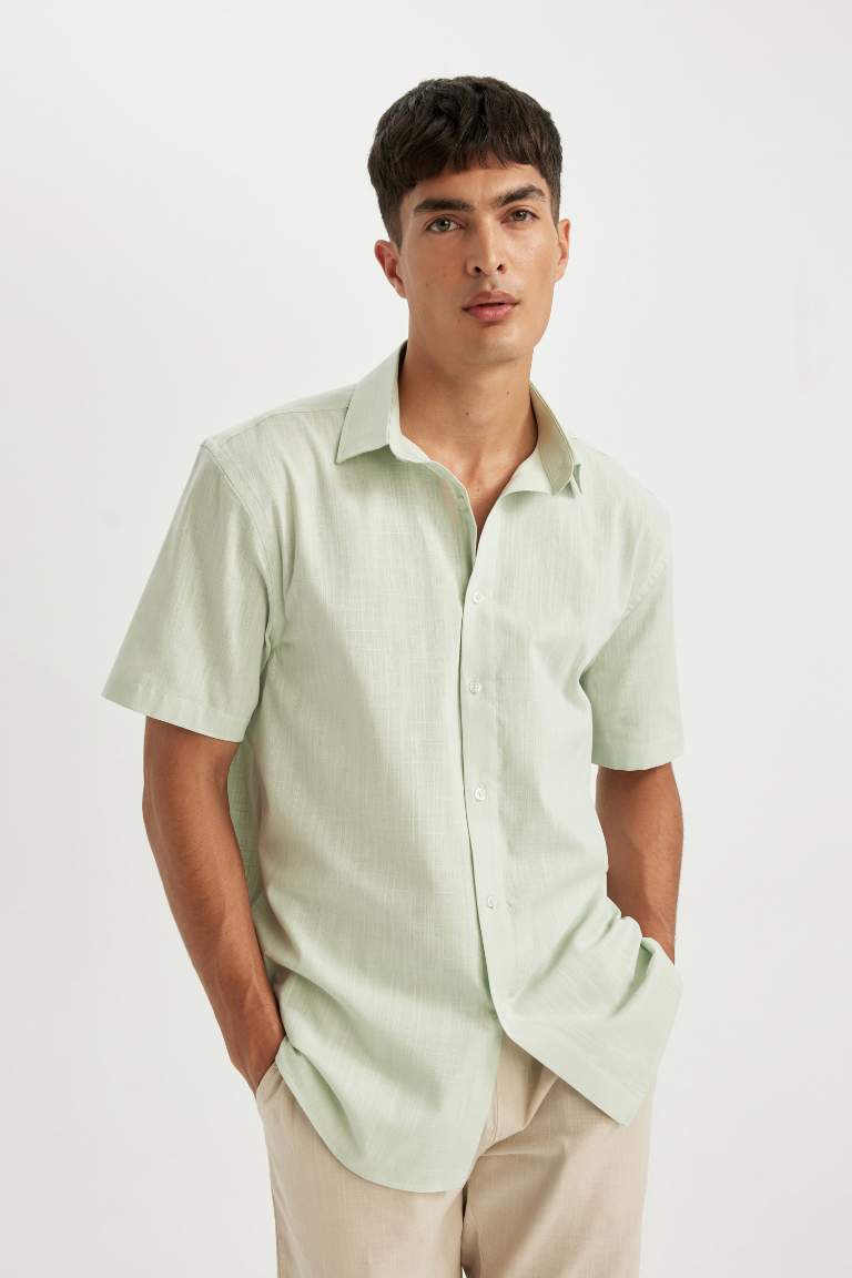 Chemise à Manches Courtes en Coton à Col Polo