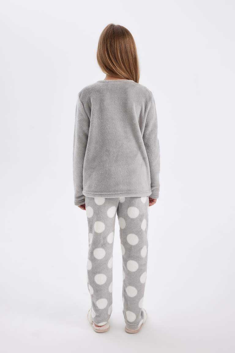 Kız Çocuk Pijama Takımı Looney Tunes Pelüş Uzun Kollu Üst Uzun Alt