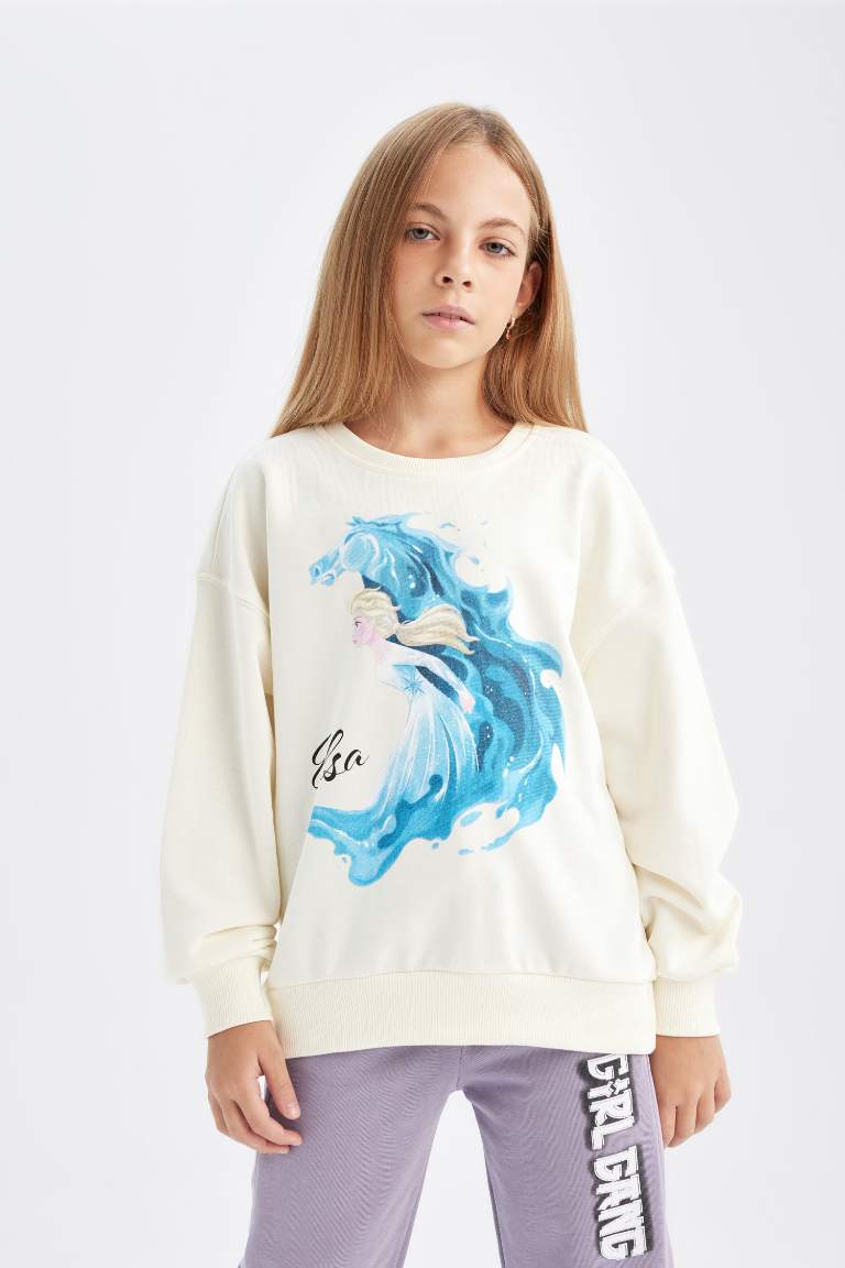 Sweat-shirt à Coupe décontractée Col rond Frozen 2