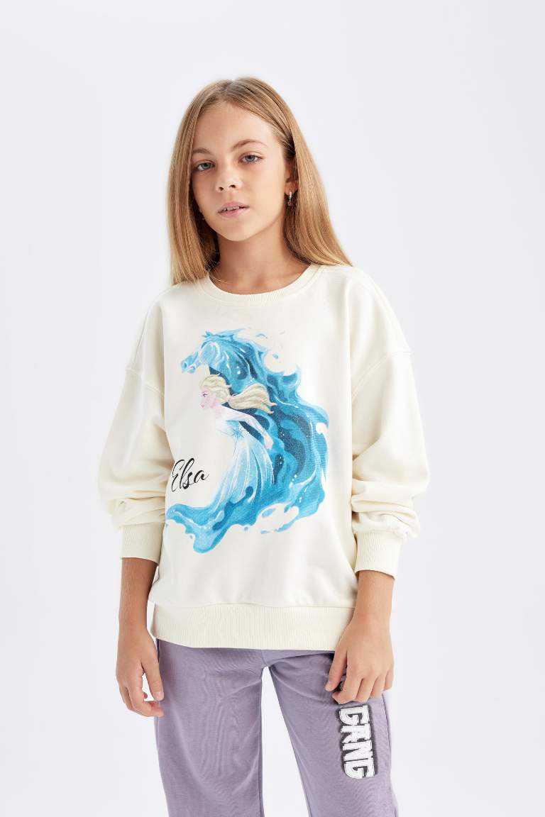 Sweat-shirt à Coupe décontractée Col rond Frozen 2