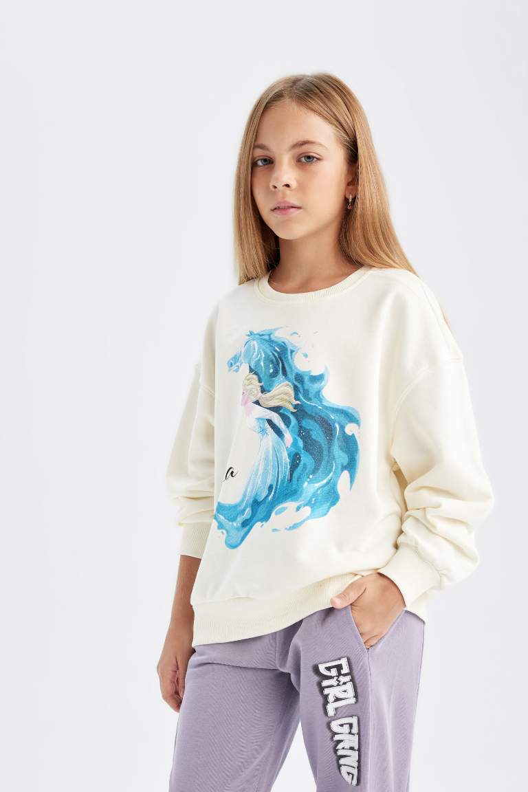 Girl Frozen Relax Fit Crew Neck Sweatshirt