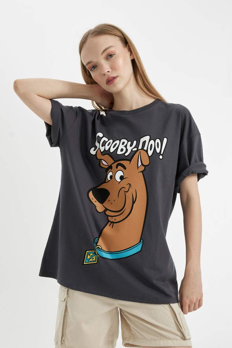 Anthracite WOMAN Scooby Doo Oversize Fit Printed Short Sleeve T-Shirt ...