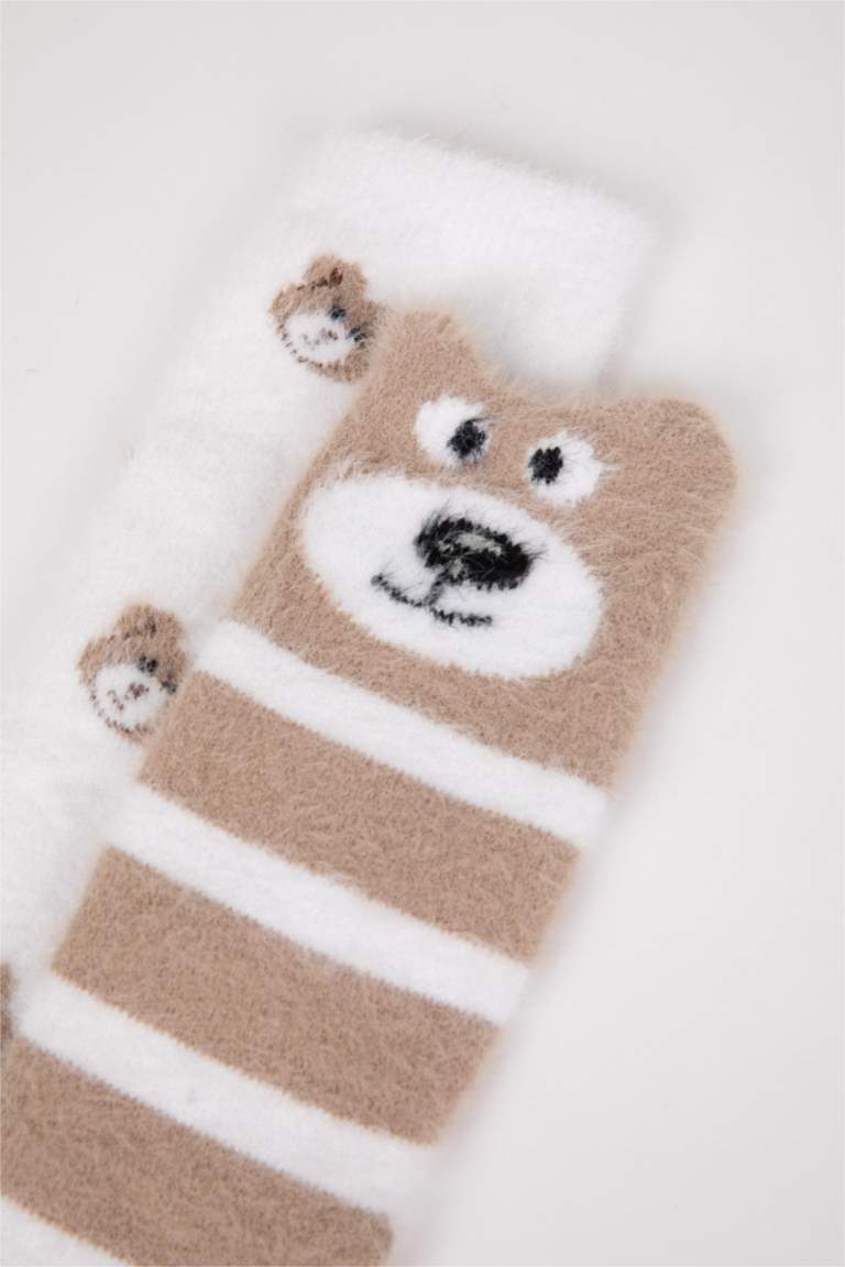 Kadın Kaydırmaz Taban 2'li Kışlık Çorap