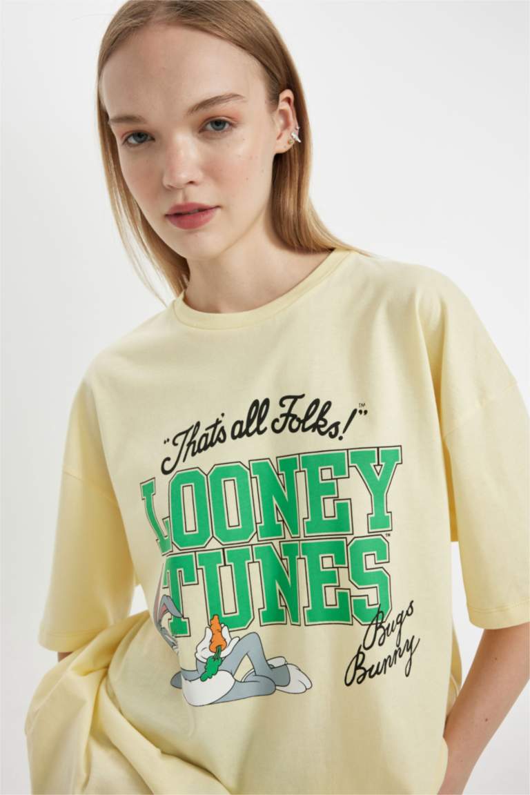 T-shirt Vintage Tweety 90s - Looney Tunes, Homme Taille M, Gris, Manches Courtes