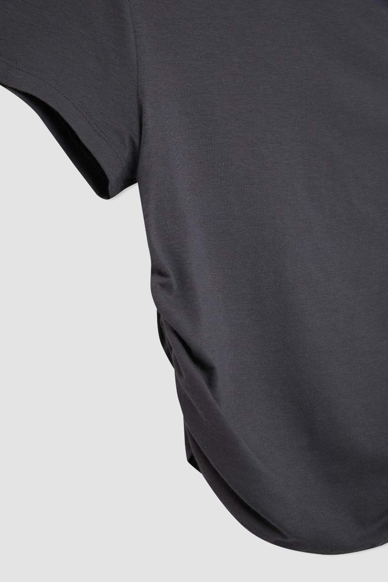 Fitted Crew Neck Modal Short Sleeve T-Shirt