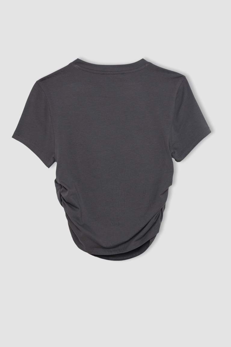 Fitted Crew Neck Modal Short Sleeve T-Shirt