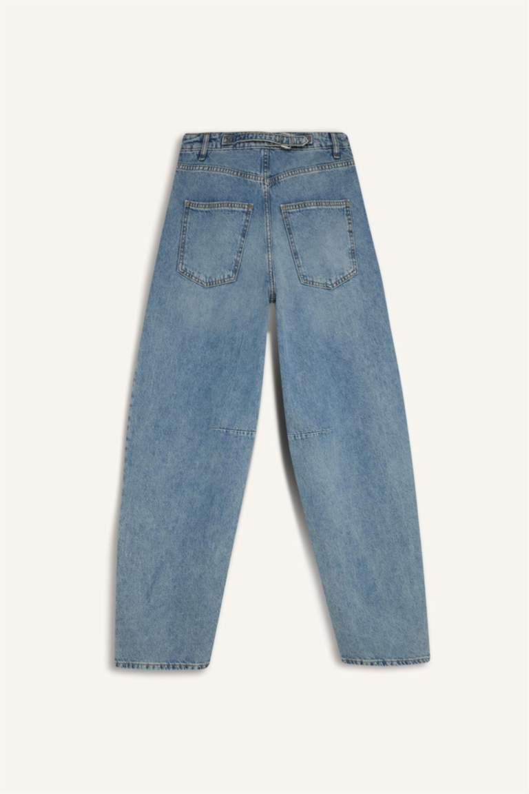 Baggy Fit Yüksek Bel Uzun Jean Pantolon