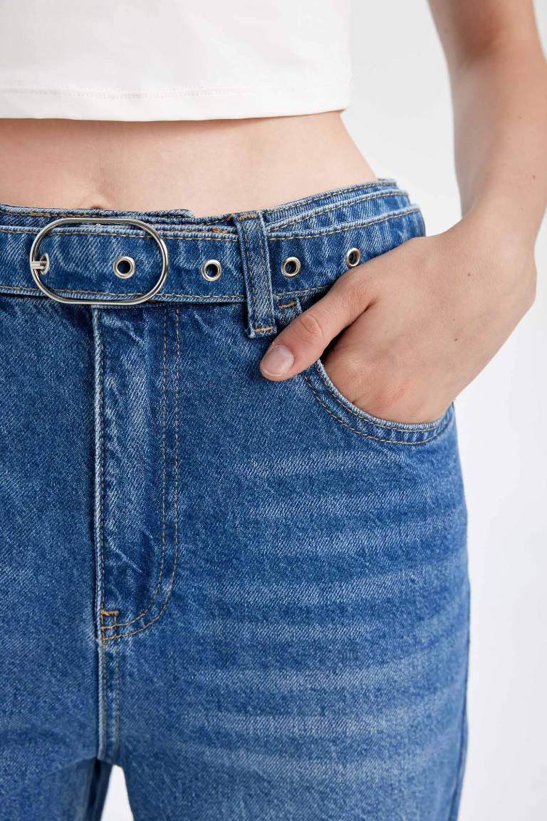 90's Wide Leg High Waist Long Washed Jeans