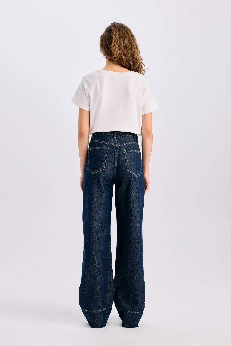 90's Wide Leg Yüksek Bel Geniş Paça Uzun Jean Pantolon