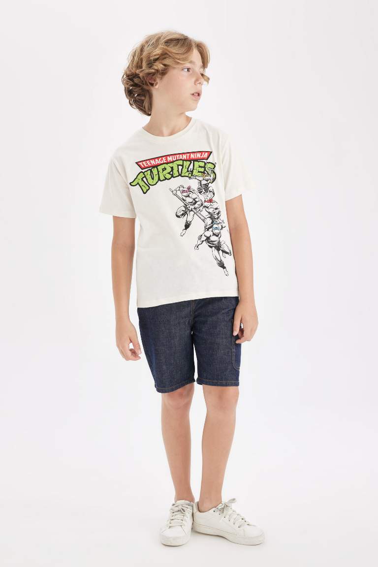 Boy Ninja Turtles-Retro Crew Neck T-Shirt