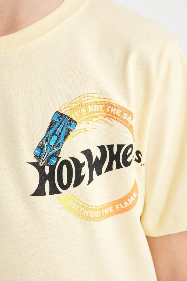 Boy Hot Wheels Crew Neck Back Printed T-Shirt