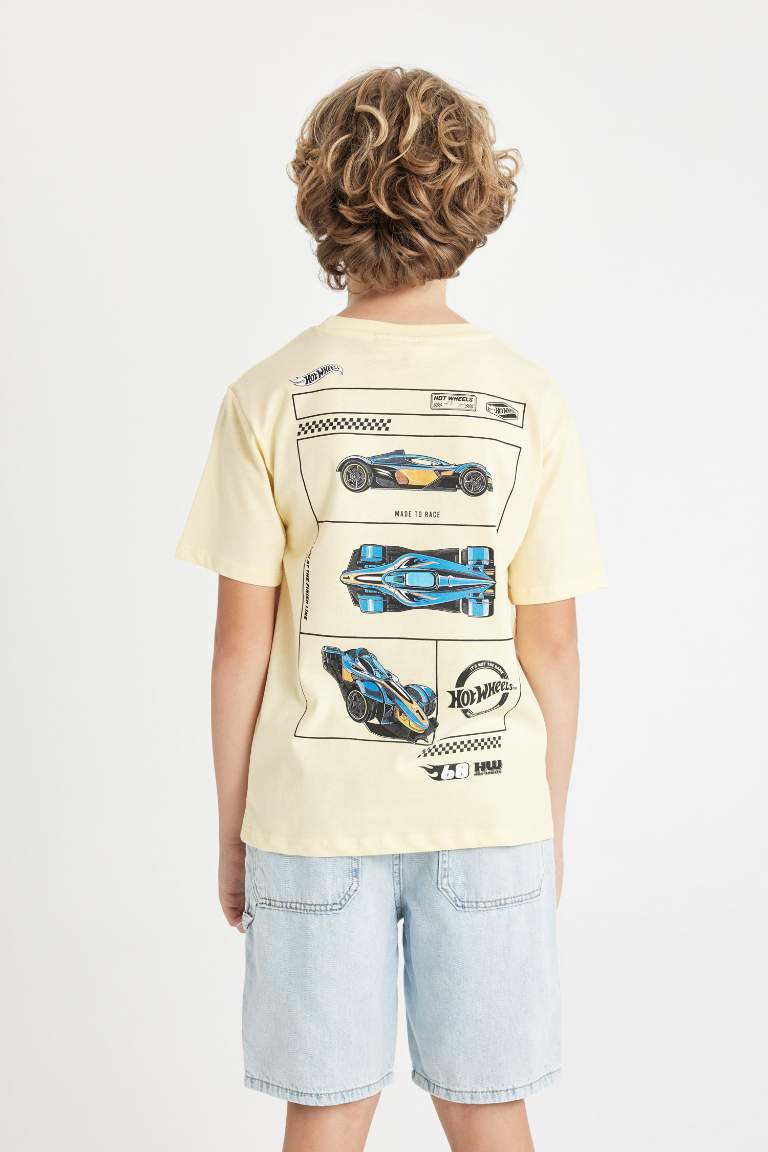 Boy Hot Wheels Crew Neck Back Printed T-Shirt