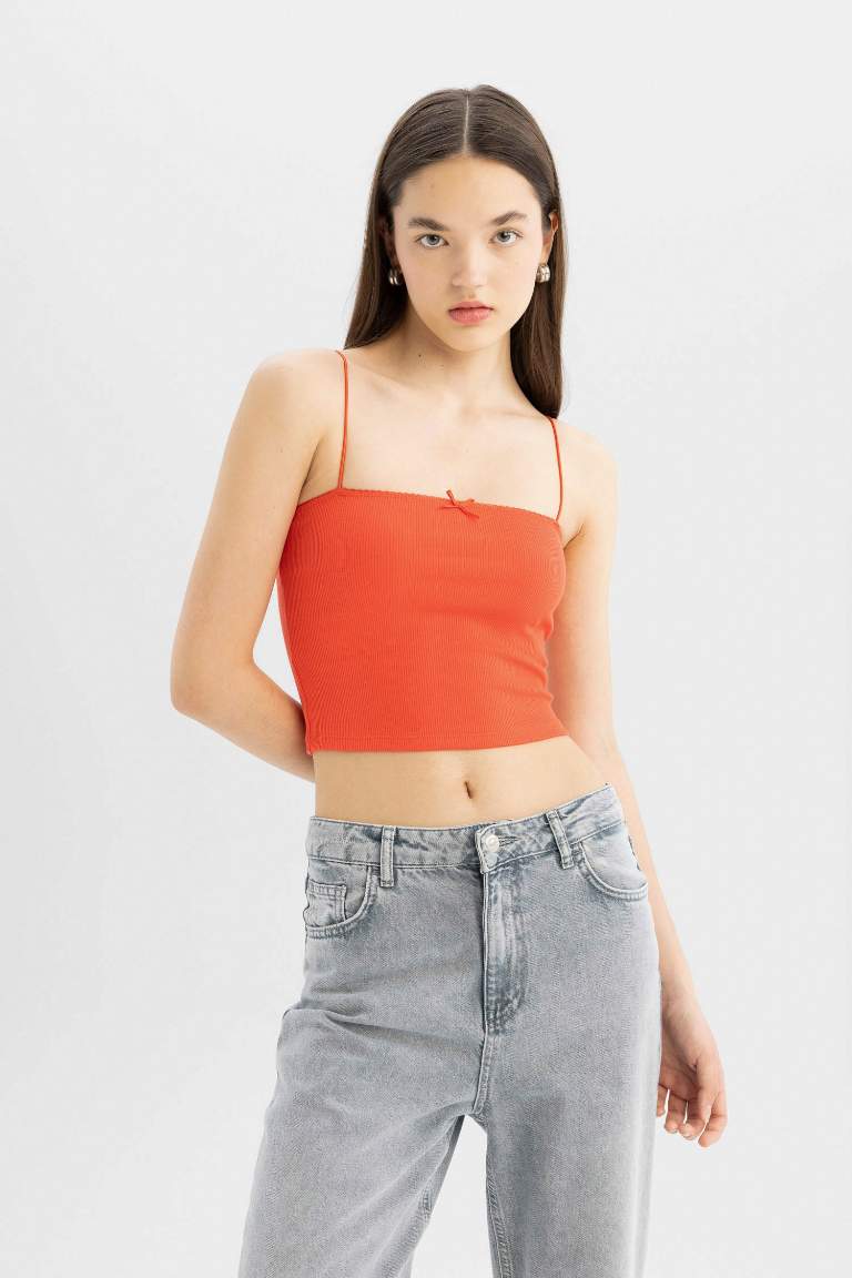 Fitted Ribbed Camisole Crop Top