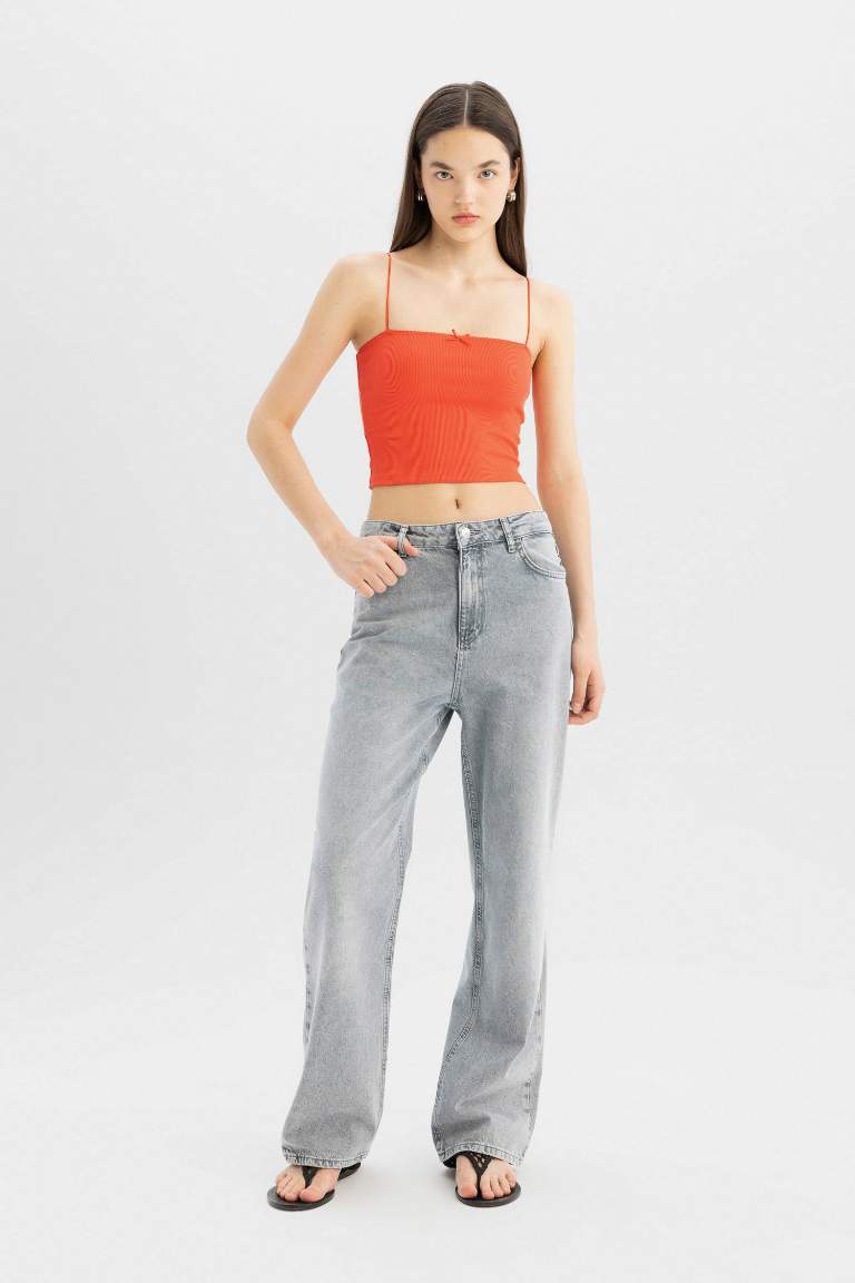 Fitted Ribbed Camisole Crop Top