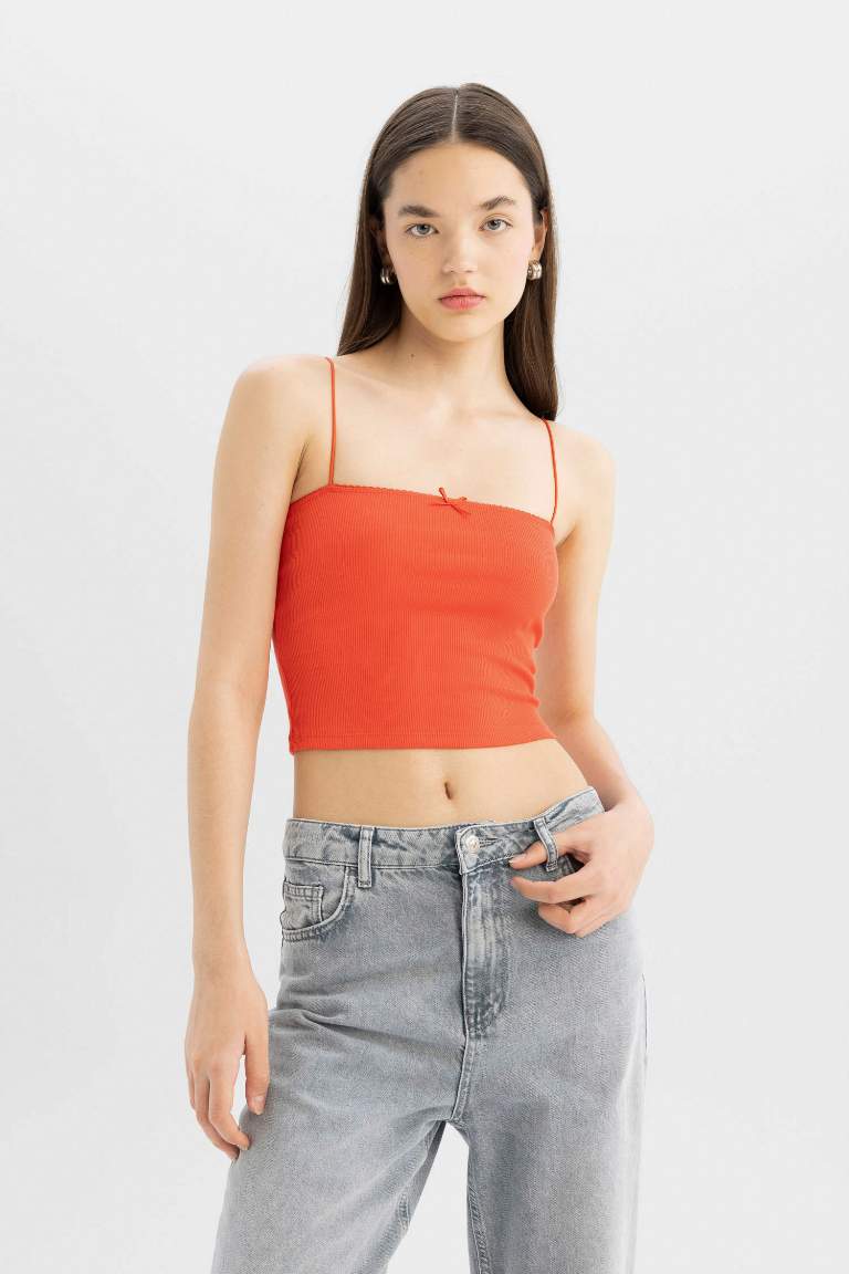 Fitted Ribbed Camisole Crop Top