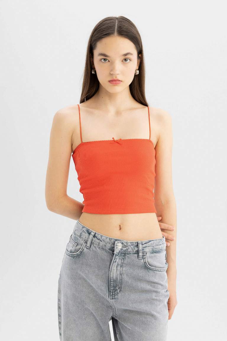 Fitted Ribbed Camisole Crop Top