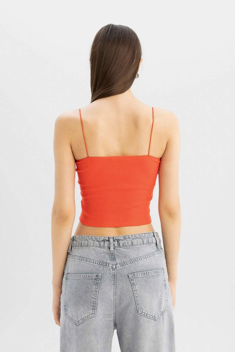 Fitted Ribbed Camisole Crop Top