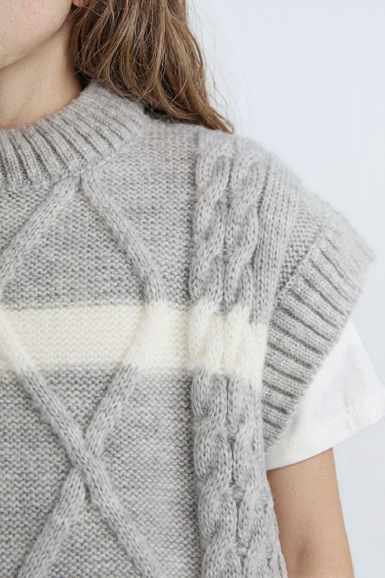 Girl Crew Neck Striped Knitwear Pullover