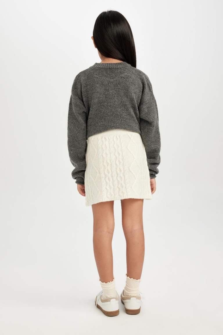 Girl Knit Detailed Knitted Skirt