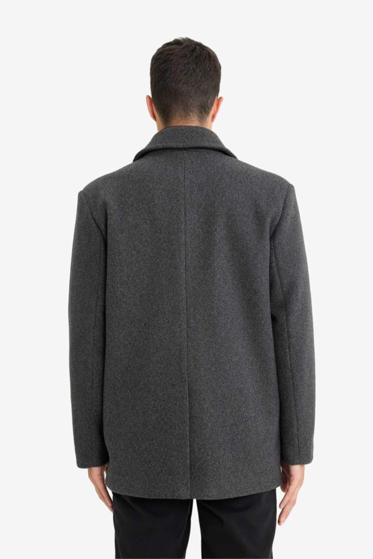 Slim Fit пальто парка с пуговицами, карманами и подкладкой