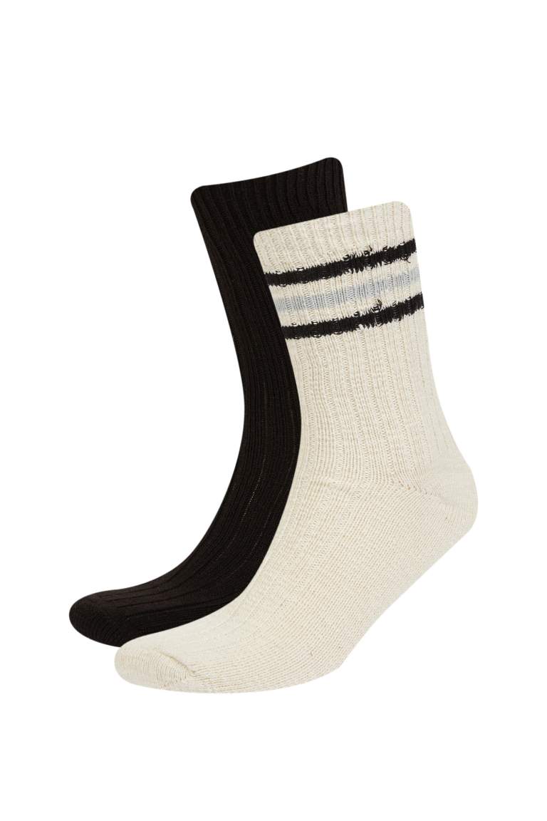 Lot de 2 paires de Chaussettes longues en coton pour homme