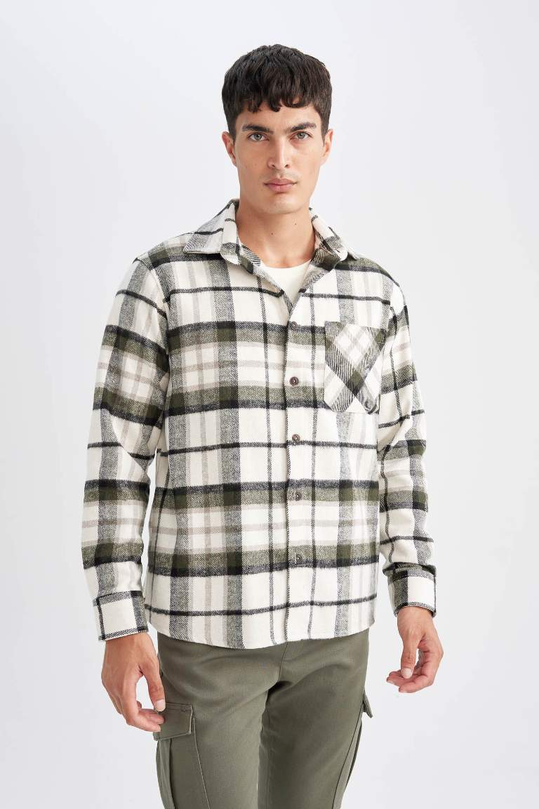Regular Fit Kareli Oduncu Flanel Uzun Kollu Gömlek