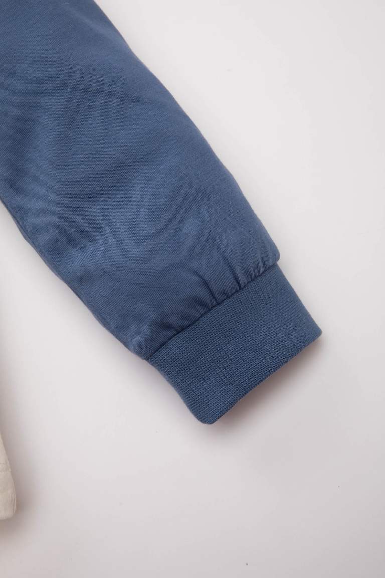 Erkek Bebek Pijama Takımı Baskılı Penye Uzun Kollu Üst Uzun Alt