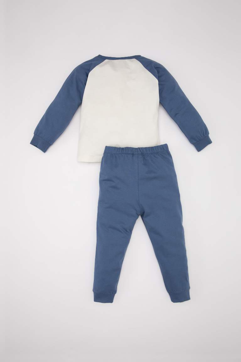 Erkek Bebek Pijama Takımı Baskılı Penye Uzun Kollu Üst Uzun Alt