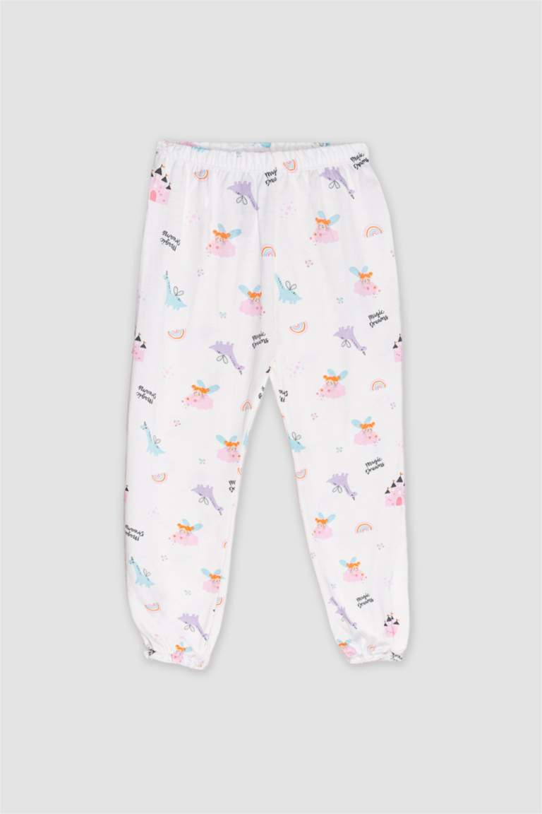 Baby Girl Dinosaur Printed Cotton 2 Piece Pajama Set