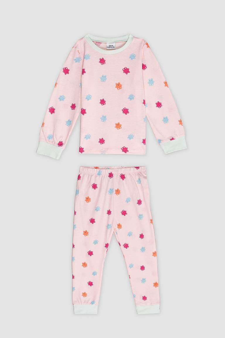 Baby Girl Food Printed Cotton 4 Piece Pajama Set