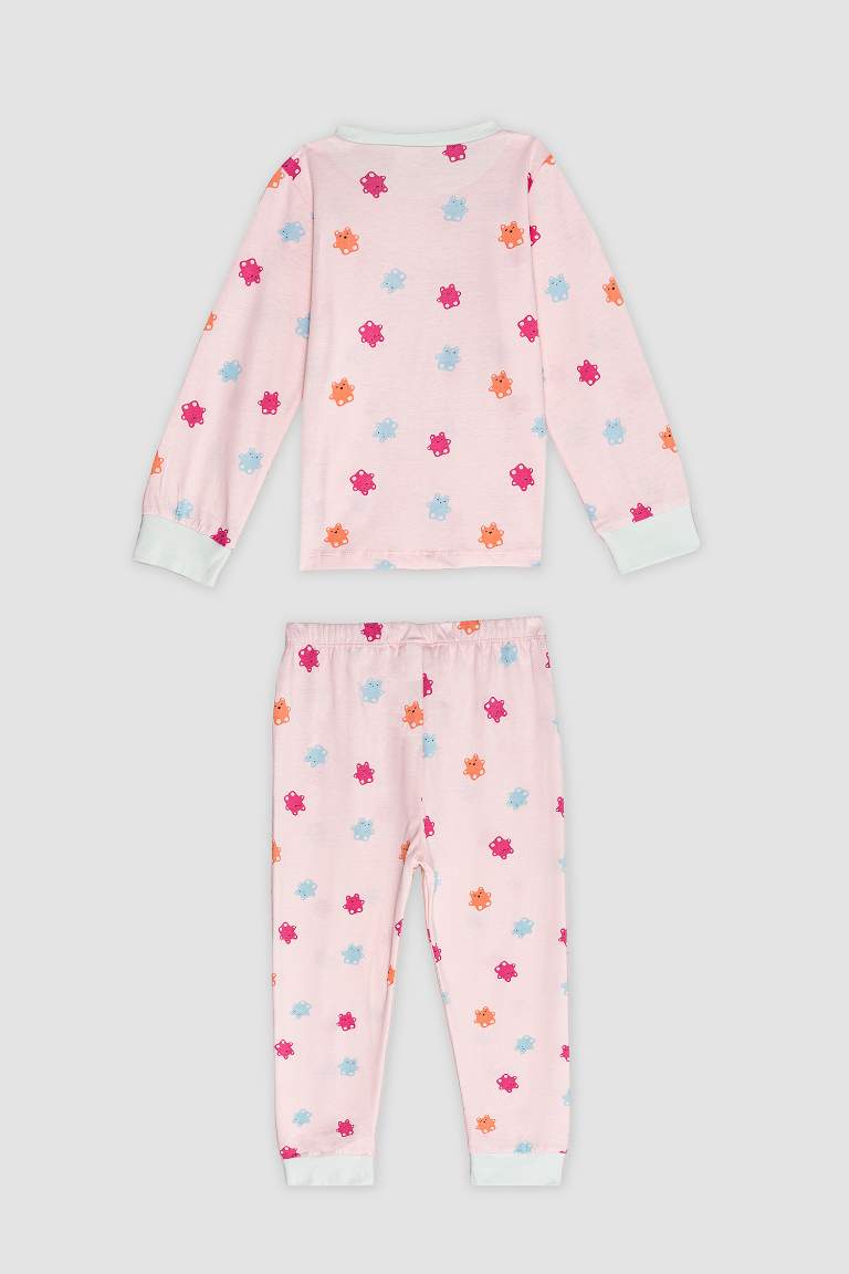 Baby Girl Food Printed Cotton 4 Piece Pajama Set