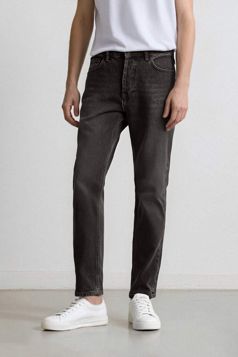 90's Slim Fit Dar Kalıp Yüksek Bel Dar Paça Jean Pantolon