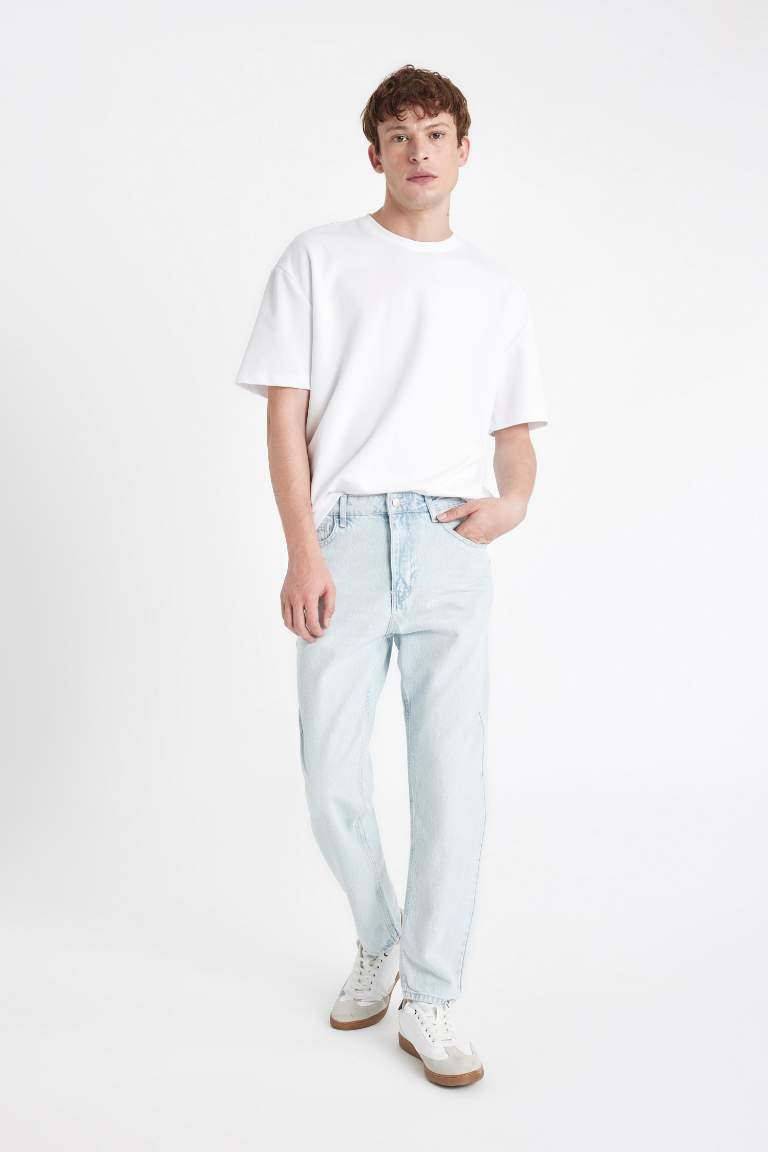 Pantalon Jean Slim Style des Années 90 à Taille Haute avec détails déchirés