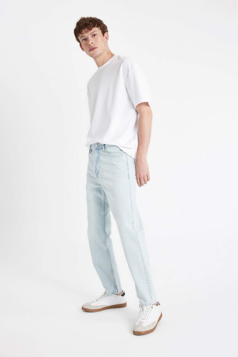 Pantalon Jean Slim Style des Années 90 à Taille Haute avec détails déchirés