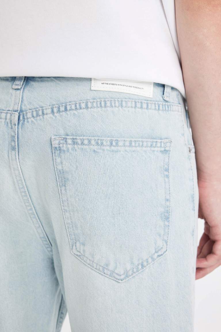 Pantalon Jean Slim Style des Années 90 à Taille Haute avec détails déchirés