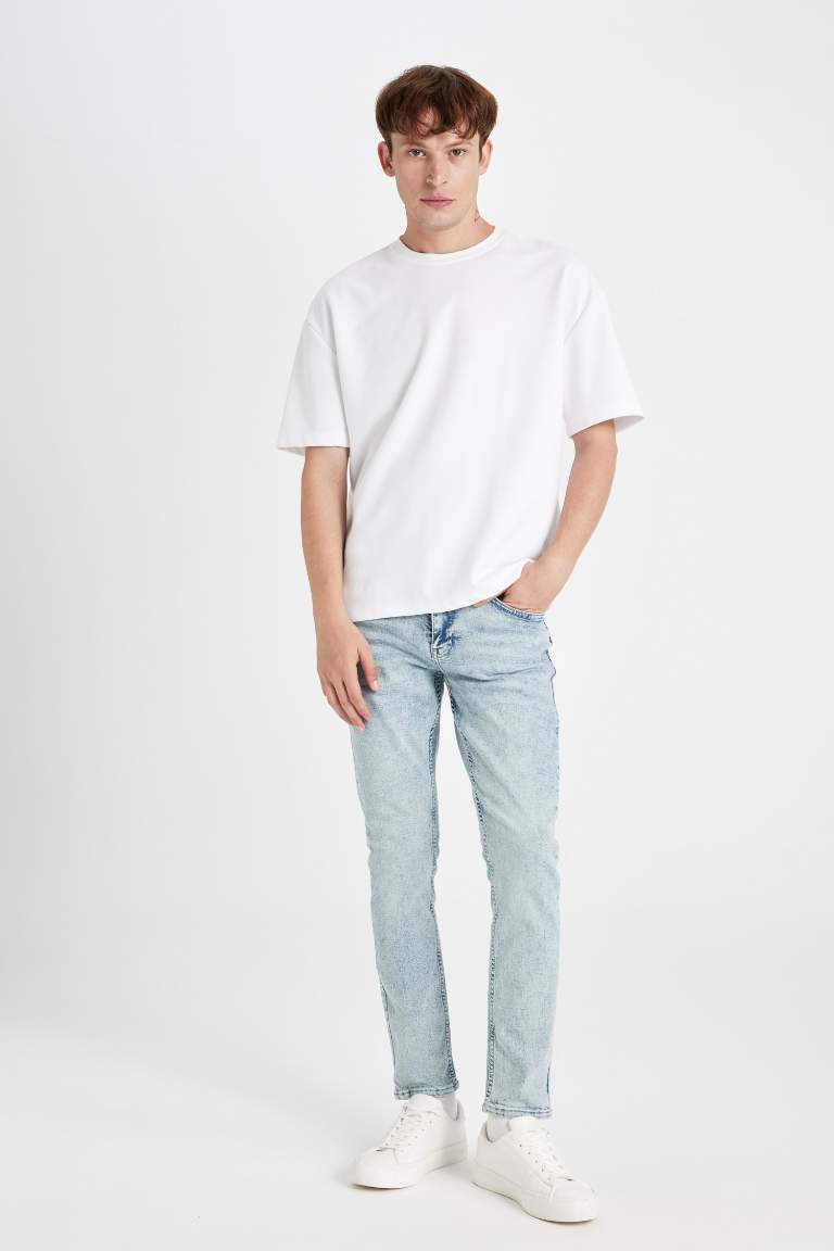 Carlo Skinny Fit Normal Waist Washed Jeans