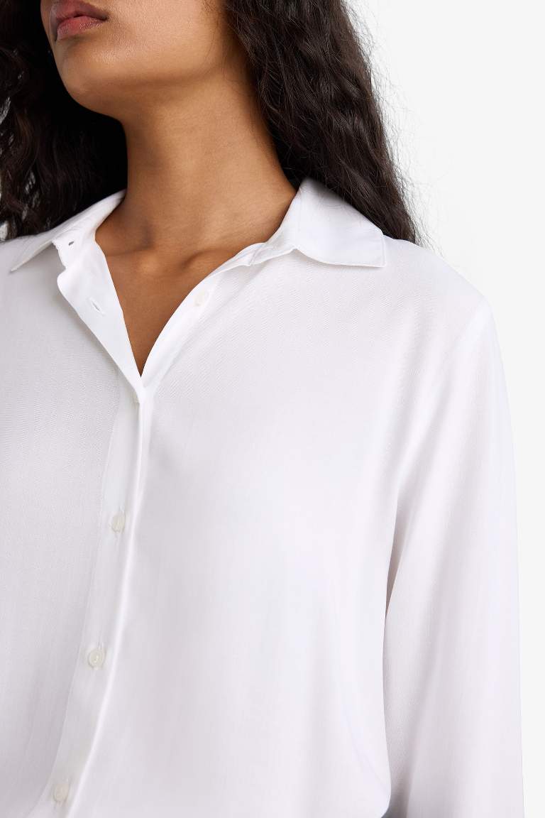 Regular Fit Shirt Collar Long Sleeve Shirt