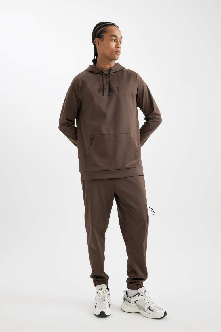 DeFactoFit Sporcu Jogger Eşofman Altı Standart Fit Skuba Dalgıç Kumaş Fermuar Cepli Standart Paça